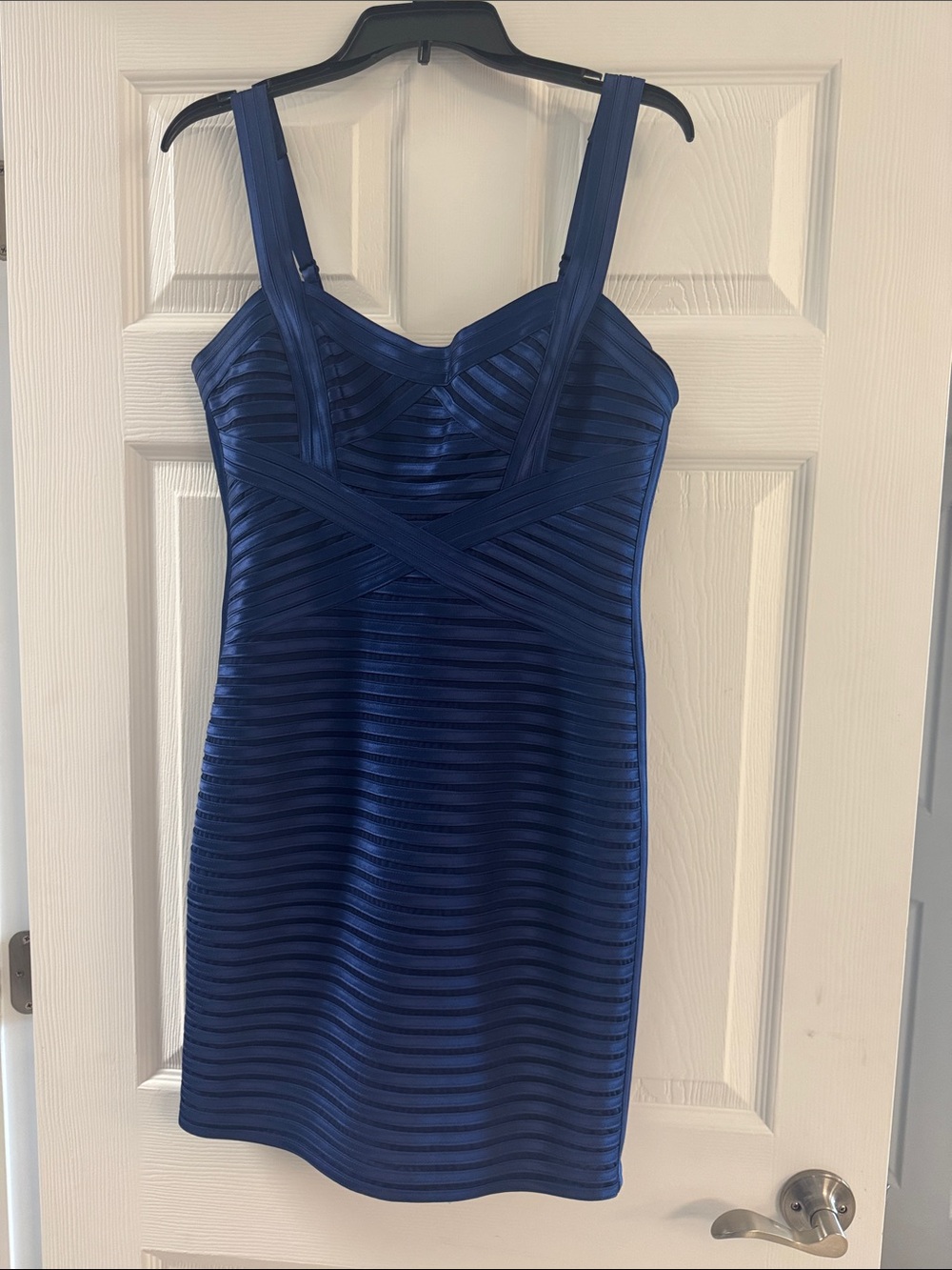 BCBGMAXAZRIA Royal Blue Bandage Bodycon Mini Dress Size 10